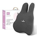 Gadeel 腰痛 クッション 低反発 ランバーサポート 背もたれ 人間工学 蒸れない通気性 かわいいリラックスクッション 取付バンド調節可能 カバー洗える 車椅子 ゲーミングチェア テレワーク 椅子用 父の日 母の日 誕生日プレゼント（ダークグレー）