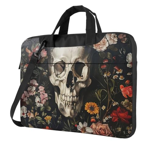 Maletín para ordenador de calavera floral para organizar tus viajes de trabajo