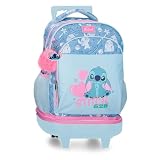 Joumma Disney Stitch Hearts Mochila 2 Ruedas 15,6' Azul 32x45x21 cms Poliéster 30,24L