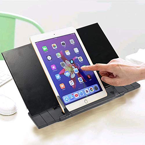 DAYREE 11 x 7.08 Inch Book Stand Holder with 7 Adjustable Positions and Page Paper Clips, Multipurpose Desktop Document Holder for iPad, Reading Rest, Textbook, Cookbooks, Recipes, Tablet, Music Books