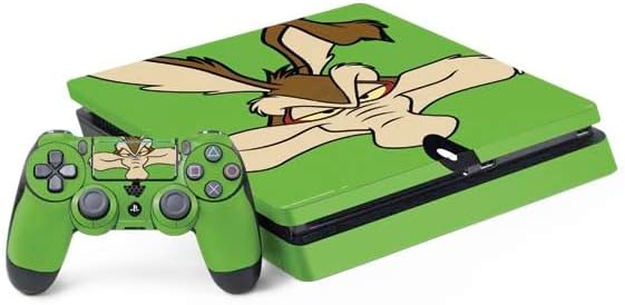 Skinit Decal Gaming Skin Compatible with PS4 Slim Bundle - Officially Licensed Looney Tunes Wile E Coyote Red Stripes Design