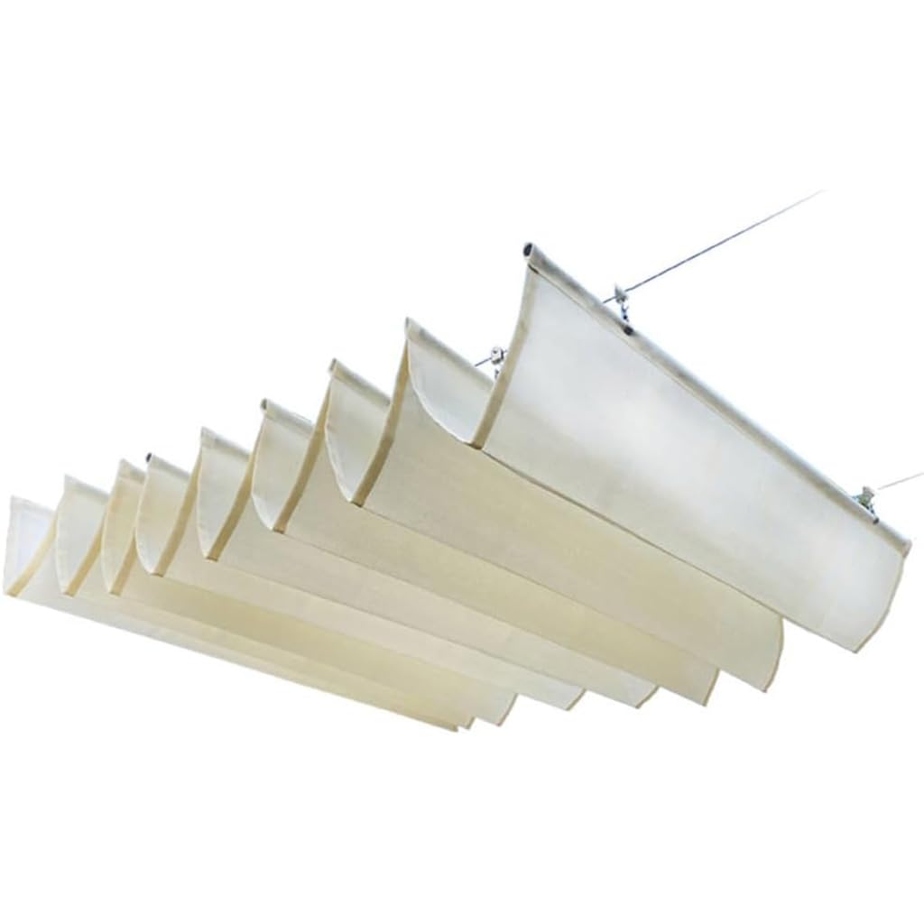 Baldacchino per patio all'aperto, vela ombreggiante retrattile, 90% ombra, blocco UV, tessuto in poliestere per giardino, veranda o posto auto coperto (0,6 x 10 m)