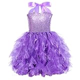 Purple Christmas Tutu Dress for Girls Sequin Tulle Fairy Ball Dresses for Kid Little Girl Fancy Sparkly Princess Birthday Party Outfit Size 2