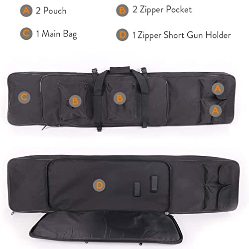 Sac de fusil tactique double compartiment matelassé pour transporter deux armes de chasse