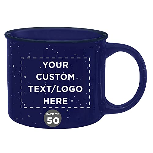 Custom Ceramic Campfire Mugs 13 oz – Set of 50, blue