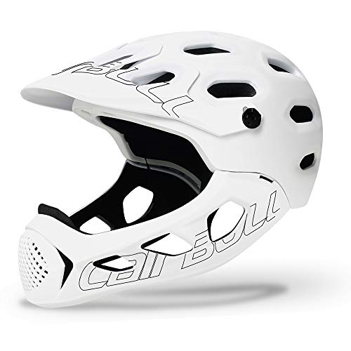 Metermall Bicicletta Per Cairbull ALLCROSS Casco integrale per mountain bike da bicicletta Casco integrale per sport estremi bianca M/L (56-62 cm)