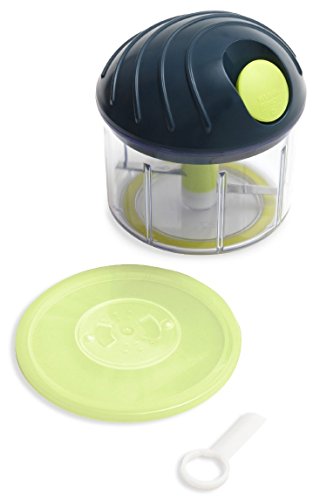 Kuhn Rikon Chop Chop, 3 Cup Food Chopper with Lid, Dark Blue