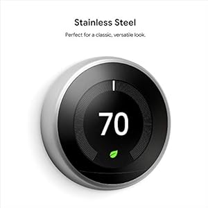 Google Nest Learning Thermostat - 3rd Gen (2015) - Programmable Smart Thermostat for Home - Works with Alexa - Stainless Steel Google Nest Learning Thermostat 3rd Gen 2015 Programmable Smart Thermostat for Home Works with Alexa Stainless Steel