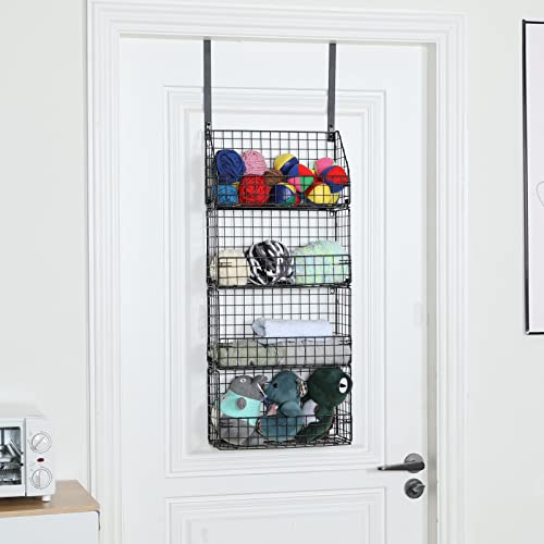 Aibohayi Over The Door Pantry Organizer 4-Tier Door Spice Rack For Wall Mount & Detachable Metal Cabinet Door Organizer Hanging Spice Rack Storage Baskets Behind Door Shelf For Kitchen And Bathroom #TOP7