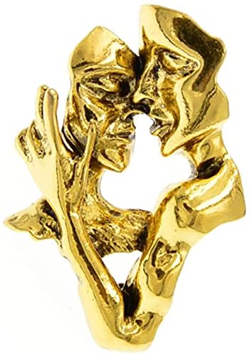 Gold Fashion Portrait Brooch Pin 3D Lovers face Brooch Pin Gold Plated Pin Badge for Jewelry Clothes Dress Scarf Decoration