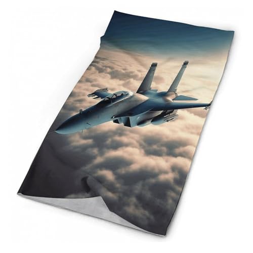 Aircraft Fighter Jets Versatile Magic Scarf Face Mask Windproof Dustproof Neck Warmer, Multi-Way Headband Beanie Wristband for Men Women All Seasons