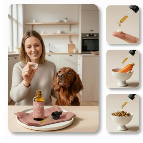Futter Topper für Hund & Katze Vitalöl mit Speck Aroma für Trocken- & Nassfutter besteht aus Nachtkerzenöl Leinöl Olivenöl Veganer Omega 3-6-9 Booster schmeckt & riecht Lecker 140 Portionen