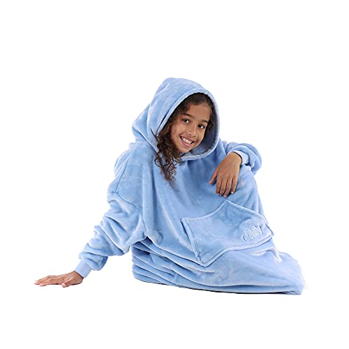 The Comfy Dream Jr | Oversized Light Microfiber Wearable Blanket, Seen On Shark Tank (Kids Sky Blue), Kids #TOP4