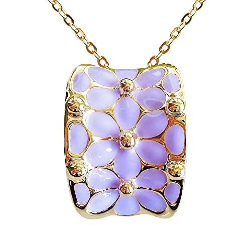 Collier maille fine Navachi pendentif carré géométrique émail pour femme