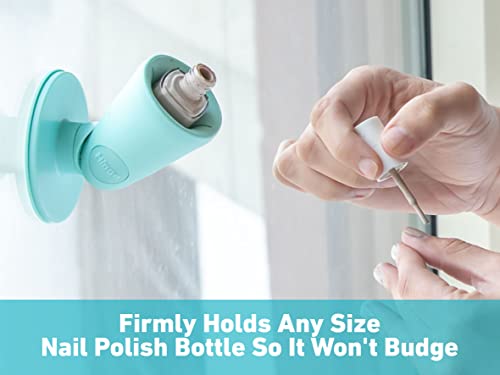 Tweexy Hinge Untippable Nail Polish Bottle Holder | Anti-Spill Nail Polish Holder Stand, Tilted, Smartgrip Airlock Suction | Fingernail Painting, Nail Art Tools | Nail Polish Accessories (Zen Green) #TOP1