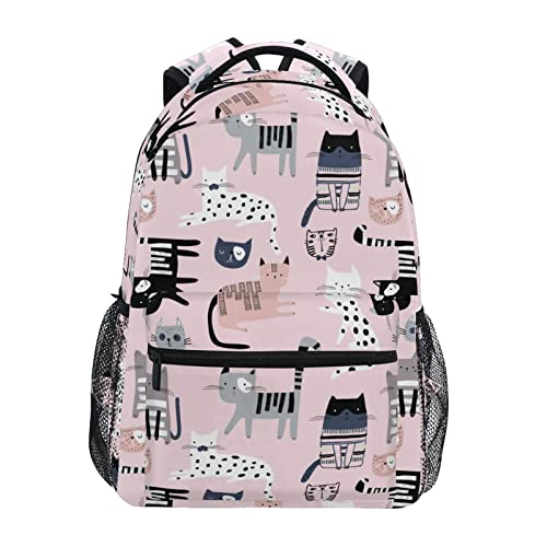 Mochila escolar para niños lindo gato colorido ligero Elementary Kids Bookbag casual mochila, Colorido, Small