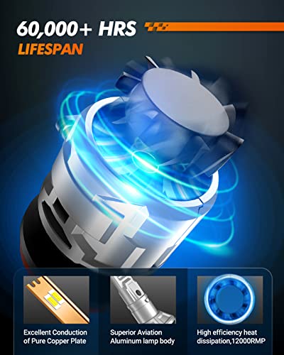 Sealight 9007 Hb5 Led Bulbs, 18000 Lumen 80W 6500K Cool White Led Head Bulbs High And Low, 7 Years Lifespan X5 Upgrade Temperature Control And Adjustable Light Shape - Pack Of 2 #TOP3