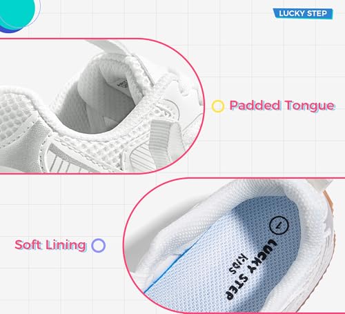 LUCKY STEP Kids Reteo Fashion Sneakers Girls Boys Breathable Mesh Tennis Casual Walking Shoes for Big&Little Kid and Toddler Athletic Trainers4