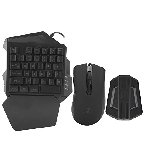 Single Hand Keyboard Mouse Combo, Keyboard Mouse Converter Gaming Adapter Base Kit Mobile Version 35Keys Keyboard 1200/1600/2400 / 3200dpi Mouse Fit for Android System