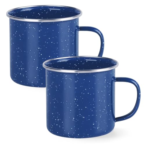 YZROHYI 2 Stück Becher aus emailliertem Edelstahl, 350 ml,...