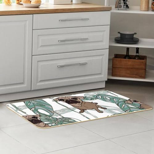 Tapete de cocina de 2 piezas lavable con estampado de carlino 7