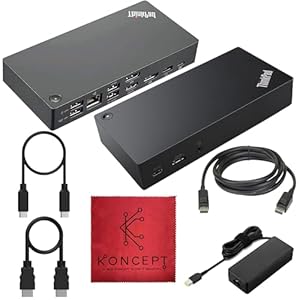 40AS0090US Lenovo Thinkpad Estación de acoplamiento USB-C Gen 2-1 año de garantía – Base Thinkpad Thunderbolt 3, HDMI, DisplayPort y cable USB C – Estación de acoplamiento universal (renovado)