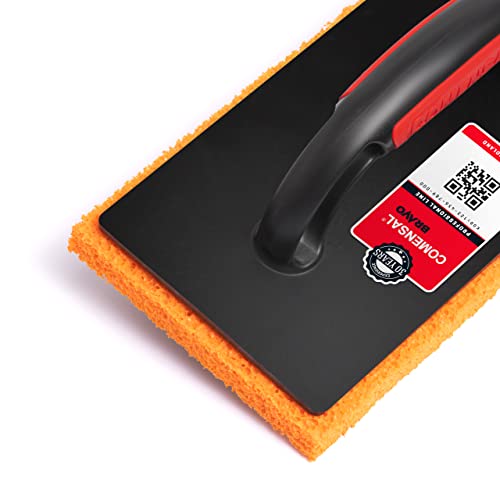 COMENSAL® Reibebrett für Putz 280 x 140 mm - Putzbrett - Schwammgummi - Profi Reibebrett Kunststoff - Ergonomisch Griff - Fugbrett für Fliesenleger - Made in EU