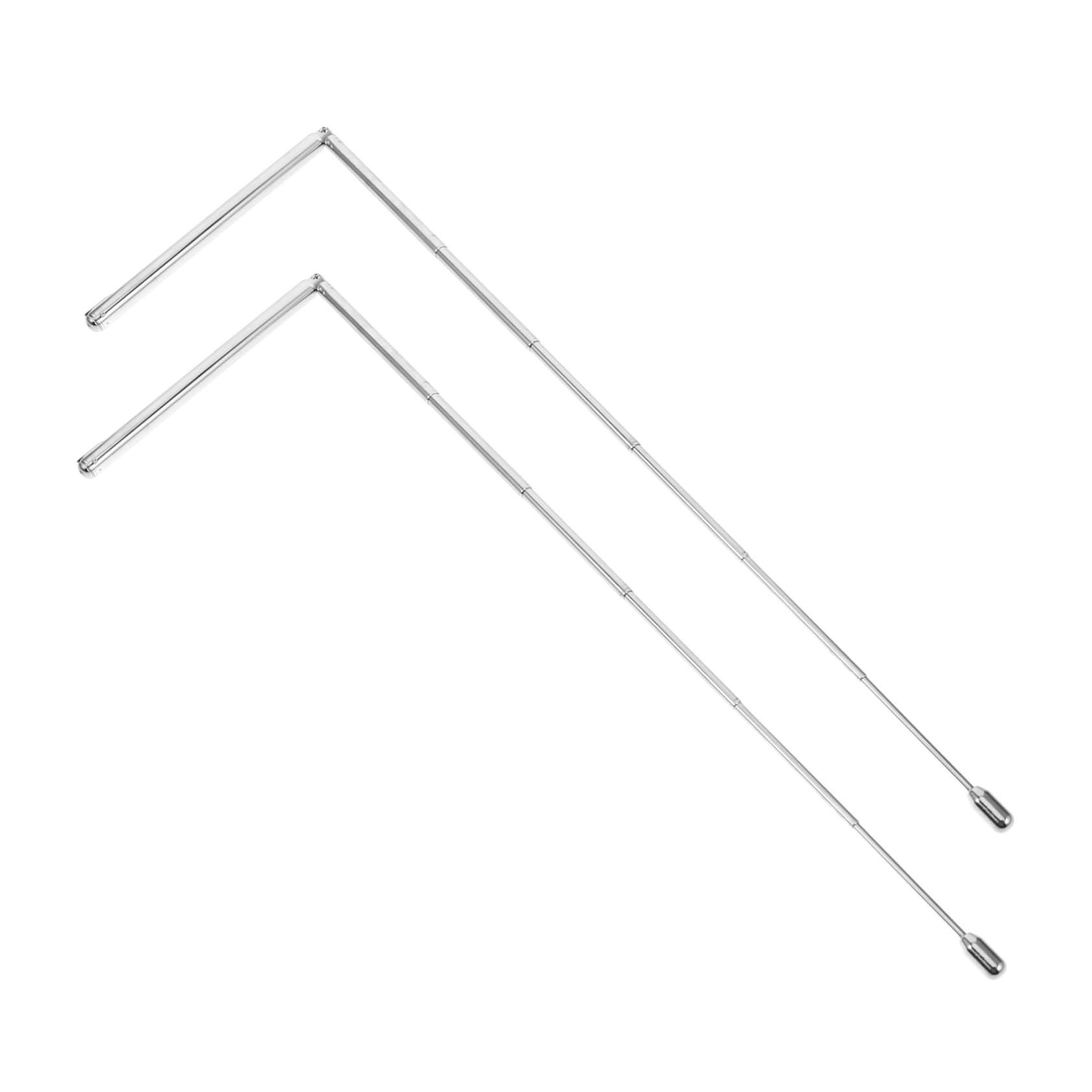 OUNONA 2pcs Ruler Portable Dowsing Detection Rod Double Witching Paranormal Equipment and Aluminum Stick Spirit Divining Rods Mystic Collapsible Specimen Divine Use Silver Iron