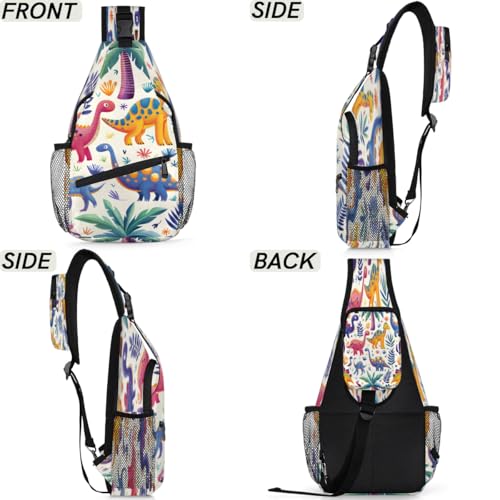 Bolso crossbody unisex con diseño de dinosaurios miniatura 6