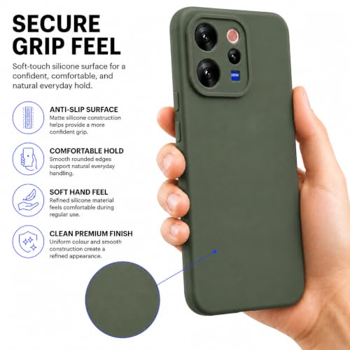 Image of FIRST MART Matte Silicone Back Cover for Vivo V70 & V70 Elite- Green