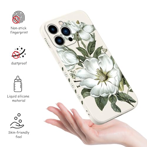 Coque iPhone 13 Pro silicone liquide motif floral tendance - 4