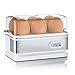 arendo - Cocedor de Huevos Cuecehuevos con función de Mantenimiento de Calor - Egg Cooker - Capacidad 1-6 Huevos - de Acero Inoxidable - Interruptor de función con piloto - 400 W - Blanco