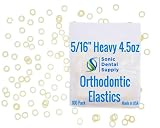 5/16 Inch Orthodontic Elastic Rubber Bands - 100 Pack - Natural Latex, Heavy 4.5 Ounce Small Rubberb