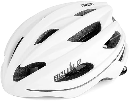 SQUALO Tango Bike Helmet for Men Women Youth, Bicycle Helmets with Fiber LED Light Adjustment Dial Unisex Adults Cycling Helmet for Urban Commuter Mountain Road Biker
