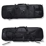 iCoverAll Tactical Rifle Case 1.17m Soft Padded Gun Carry Bag Backpack Durable Oxford Nylon with Pockets, Shoulder Straps & Storage Shooting, Airsoft, Paintball, Hunting & Fishing (Black)
