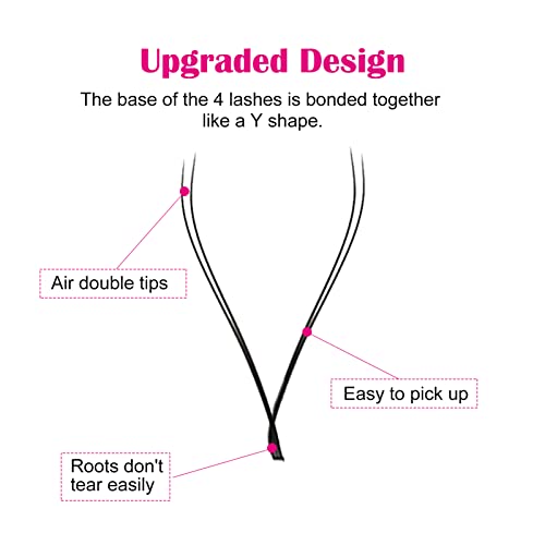 Y Lashes Extensions Mixed Tray Y Eyelash Extensions 2D 4D Premade Fans Weave Y Shape Faux Mink Matte Volume Lash Extensions Pre Fanned Wispies Crisscross (Yy-0.07C, 13-16Mm) #TOP2