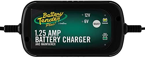 Battery Tender Plus 12V Battery Charger and Maintainer: Selectable 6V, 1.25 Amp, 12V Battery Charger and Maintainer for Powersports - Switchable 6 and 12V Battery Float Charger - 022-0211-DL-WH