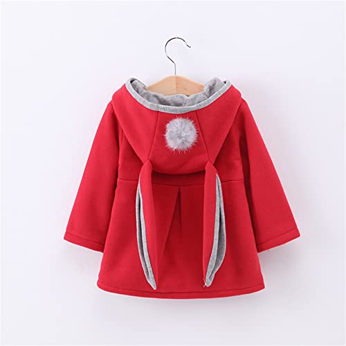 Thick Hooded Jacket for Kids Girls Long Sleeve Button 𝗕unny Ears Outwear Winter Thermal Warm Windproof Coat3