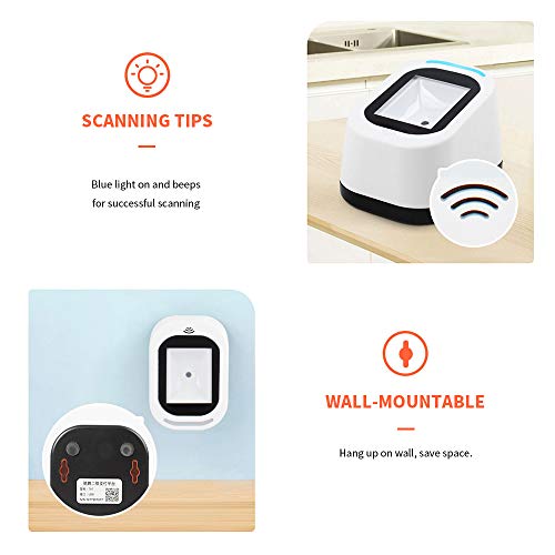 Lector de código de barras con cable Docooler USB y escáner QR omnidireccional 3