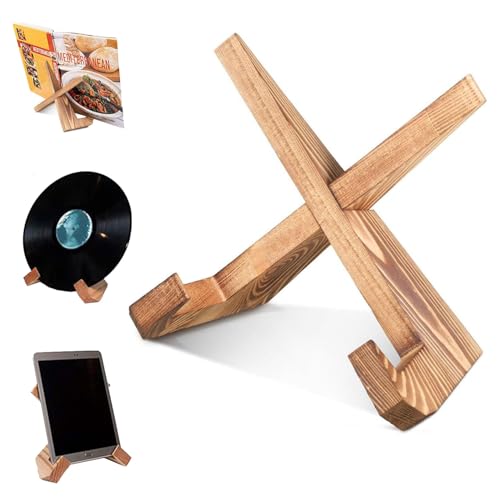 Srvauyea Porta Piatti da Esposizione, Porta Ricettario da Cucina, Porta Libri di Cucina in Legno, Portapiatti Espositore per Ricette, Leggio per Libri di Cucina per Esporre Piatto Foto Ricetta Libri