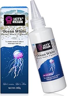 LET'S RESIN Ocean White Epoxy Resin Pigment 167g, High Concentrated Pigment Paste for Epoxy Resin & UV Resin, UV Resistant Opaque Pigment for Creates Cells & Lacing, 3D Flower Resin Coasters