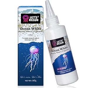 LET’S RESIN Ocean White Epoxy Resin Pigment 167g/5.89oz, High Concentrated Paste for Epoxy & UV Resin, UV Resistant Opaque Pigment for Creates Cells & Lacing, 3D Flower Coasters