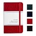 Pocket Notebook | Journal 3.5 x 5.5 - Small/Mini Size - Hardcover Crocodile Faux Leather Textured - Premium Thick Acid-Free Ivory Paper - Lightly Ruled - by CAMOLEAF (Red)