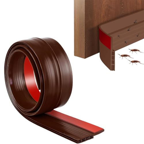 EJRUP Boudin de Porte Isolant Froid, 100 cm X 5 cm Bas de Porte Isolant,Idéal pour Anti le Bruit Humidité Poussière Cafard Insectes (Brun)