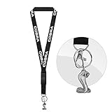 iPick Image made for Ford Mustang Cobra Black Strap ID Holder Lanyard with 3D Cobra Metal Key Chain Charm