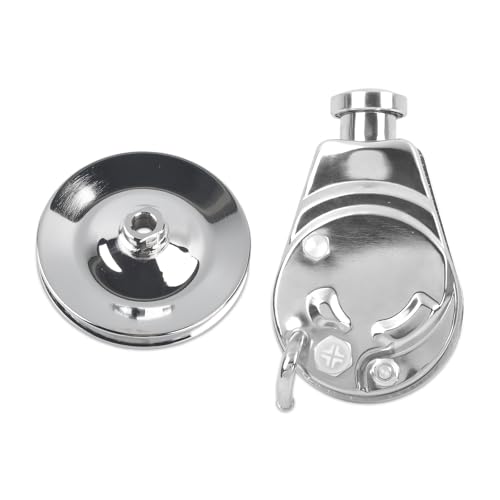 SSN Chevy Saginaw Style Power Steering Pump w/Single Groove Pulley Compatible with Chevy SBC BBC