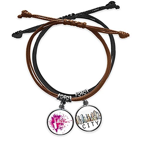 Bracelet Saxo Jazz Culture en corde tressée et chaîne cuir Sidi homme