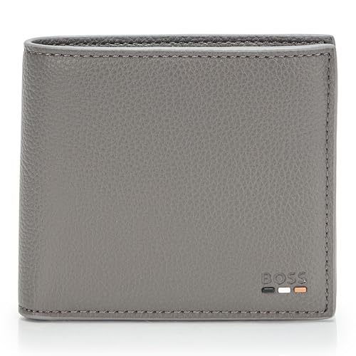 BOSS Carteira masculina Ray Bifold com porta-moedas, Cinza, cintura alta, tamanho nico