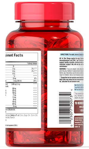 Puritan's Pride All In One Omega 3, 5, 6, 7 And 9 With Vitamin D3, 60 Count(Pack Of 1) #TOP1