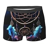 HJTRW Men's Underwear Dream Catcher Boxer Briefs Breathable Stretch Mens Boxer Moisture-Wicking Trunks for Men X-Large Black